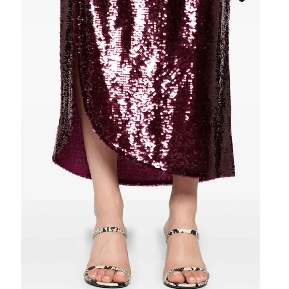 All Saints Opal sequin-design midi skirt